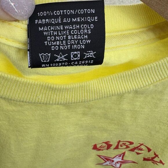 OBEY Men’s Long Sleeve Andre Giant Star-Shapard Fairey-T Shirt M‎ Yellow Lemon - Picture 7 of 7